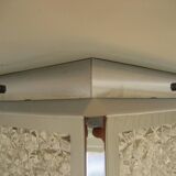 Vintage ceiling lamp with plastic sheets in chomed profiles 46x46 cm