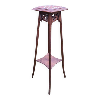 Sellette en bois et marbre