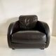 Art Deco style Vintage Brown Leather Lounge chair By Roche Bobois.