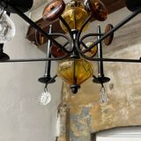 Art glass chandelier | Erik Höglund for Boda | Sweden | 1970s