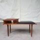 Vtg Mid Century Teak Vinyl Hallway Telephone Chair Table Bench Stool Danish 70s