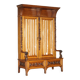Victorian Antique Bacon Bench in Carved Walnut by Hampton & Sons