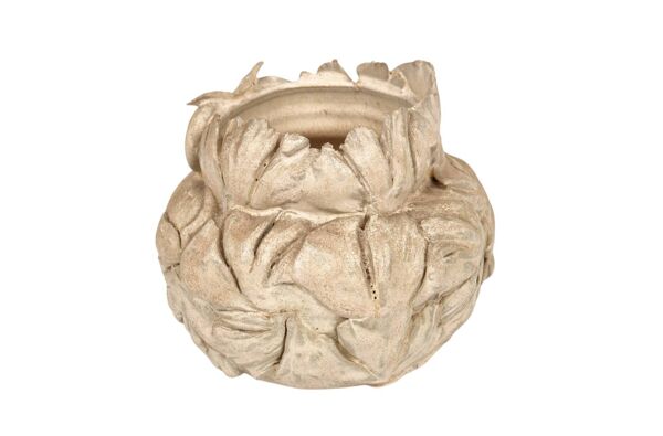 Vase ''hibou'' en grès patiné