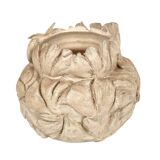 "Owl" vase in patinated stoneware