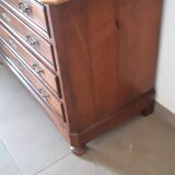 1900 chest of drawers with canted sides, walnut and period walnut veneer, restored