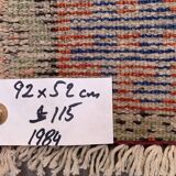 Small Vintage Turkish Rug 92x52 cm, Short Runner, Tribal, Shabby Chic