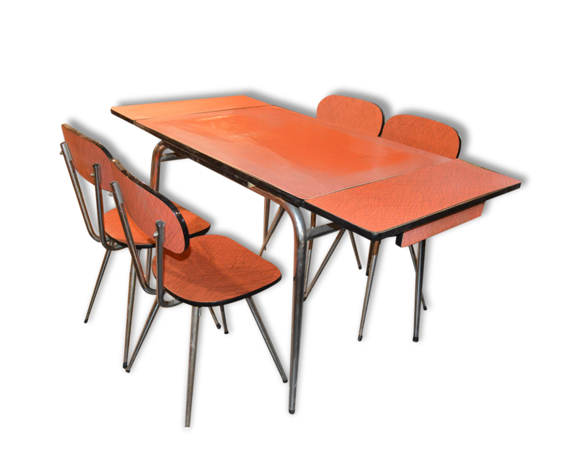 Set table and 4 chairs in the 1960s formica
