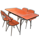 Set table and 4 chairs in the 1960s formica