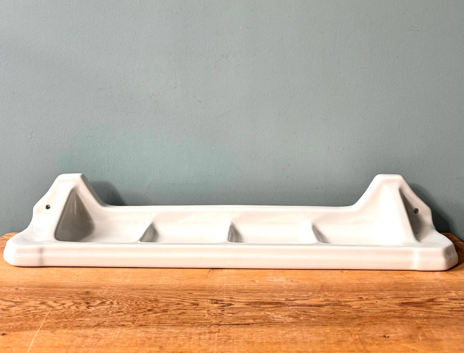 Large Art Deco wall shelf in white porcelain