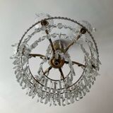 Cascade chandelier with crystal drops