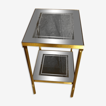 Glass and brass side table