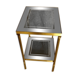 Glass and brass side table