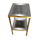 Glass and brass side table