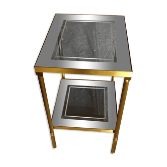 Glass and brass side table