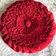 Coussin rond vintage en velours plissé