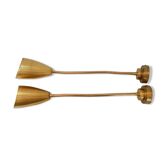 Paire d'appliques vintage 1970 en laiton massif
