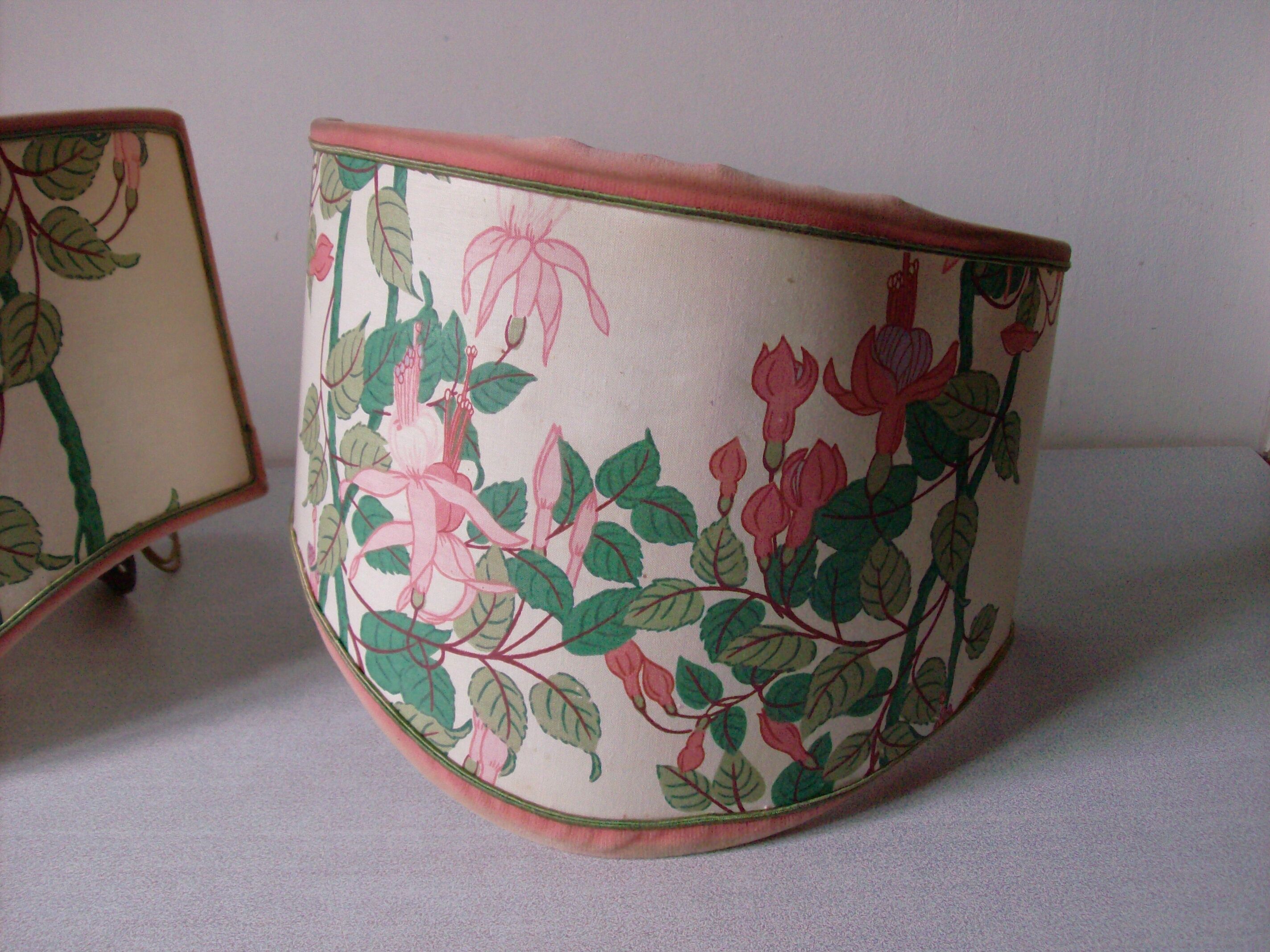 Pair of fabric wall lights