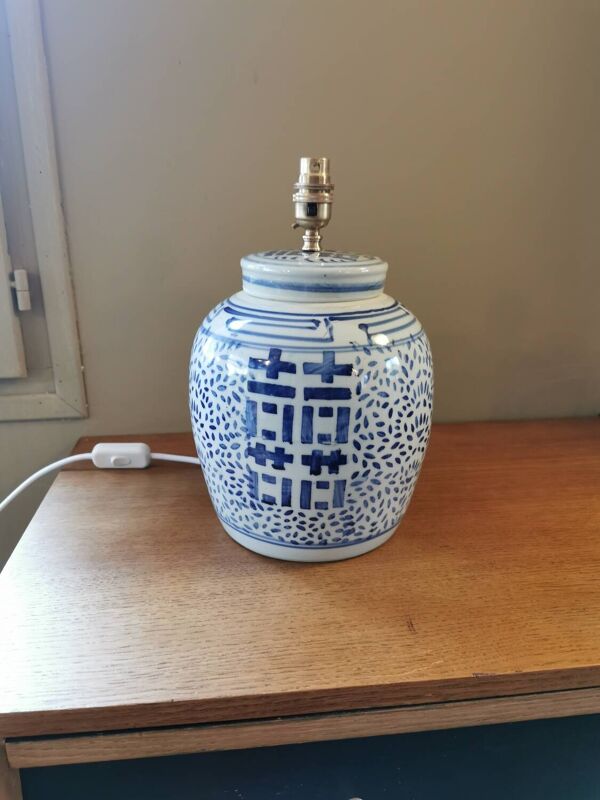 Pied de lampe asiatique ancien pot à gingembre