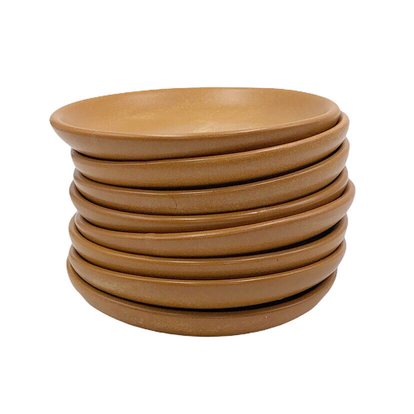 Set of 8 vintage cups and their saucer in sandstone