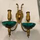 Brass Ceramic Sconces Set of 2 1940’s