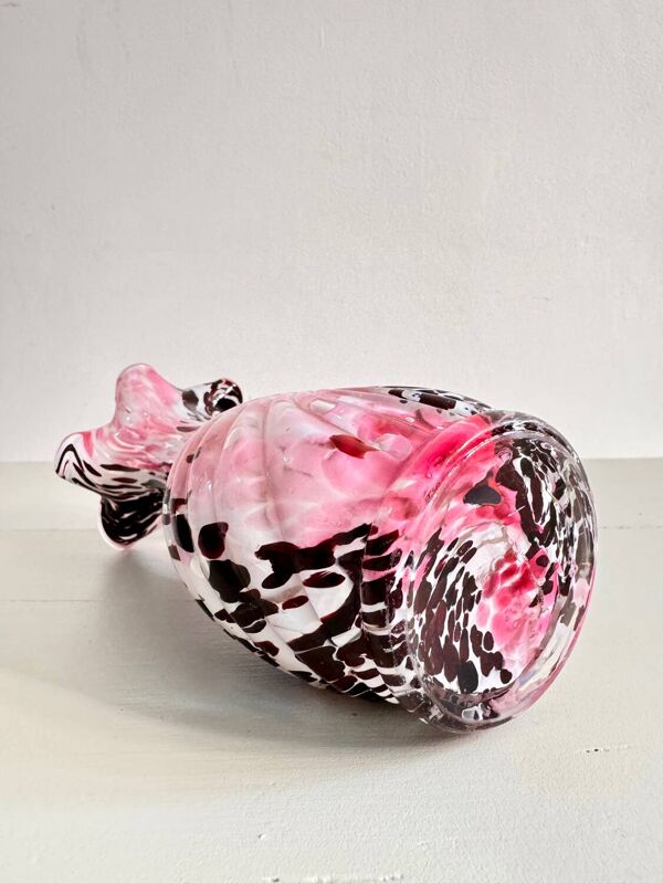 Vase soliflore Art Nouveau en verre de Clichy