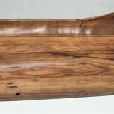 Sculptural cut solid walnut vintage monoxyl