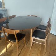 Butterfly leaf dining table, Lubke Vintage 1950s