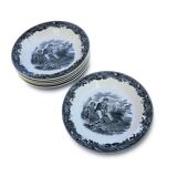 Service of 6 hollow plates Villeroy & Boch. Artemis collection theme "The hunt"