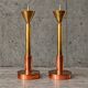 4 x Large / weighty postmodern candles / 1970s / two heights 60 - 70 cm / copper - brass