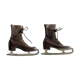 Pair of ice skates vintage with ankle boots leather brown-blade Stille Stockholm 30/40 years