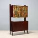 Vintage mahogany bar cabinet from the 1960s.