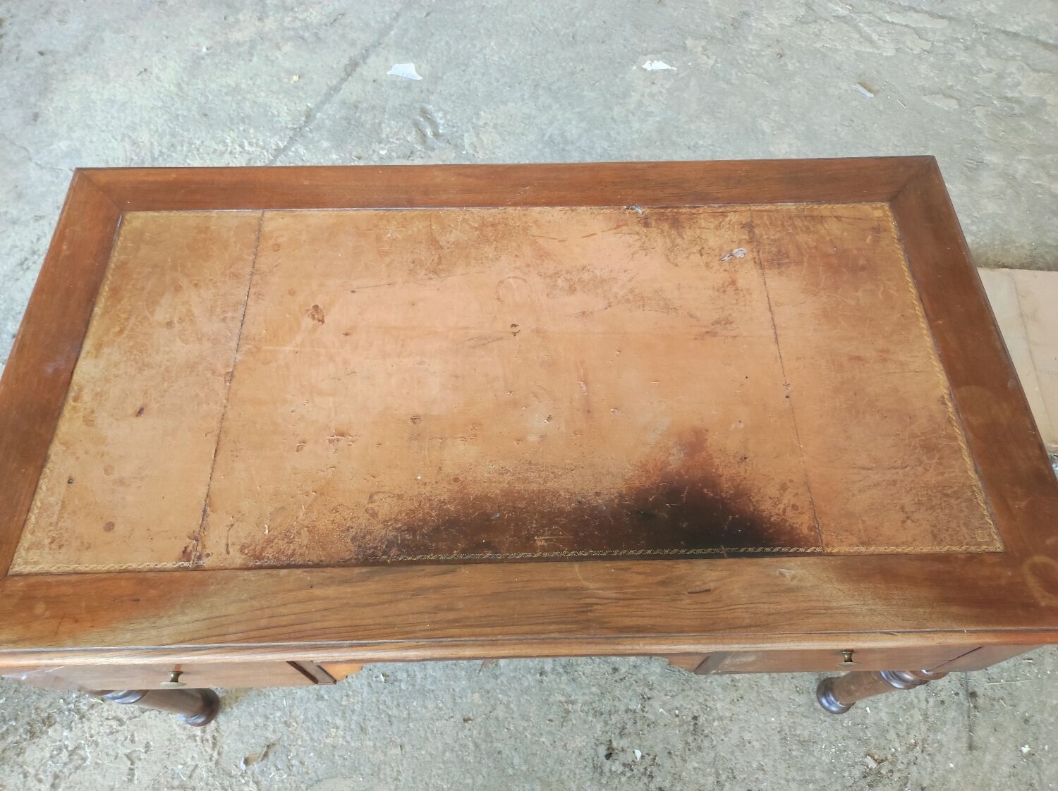 Louis Philippe flat desk in walnut