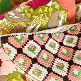 Coussin crochet vintage