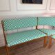 Vintage pine corner bench dining area