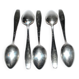 Deetjen set of 5 moka coffee spoons in silver metal design 11cm