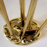 Servant, accessories fireplace, marked chiseled bronze and brass, 5 pieces