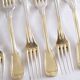 Sfam lot de 6 fourchettes de table chinon en métal argenté filet ancien 21,5 cm