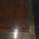 Vintage steel and leather coffee table