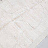 Moroccan Berber carpet m'rirt ecru plain with engraved patterns 2,97x2,04m