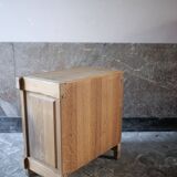 commode à tiroir brutaliste en chêne massif