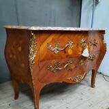 Louis XV style marquette chest of drawers