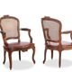 Pair of “cabriolet” armchairs in walnut and canework. Louis XV period. LS5209325