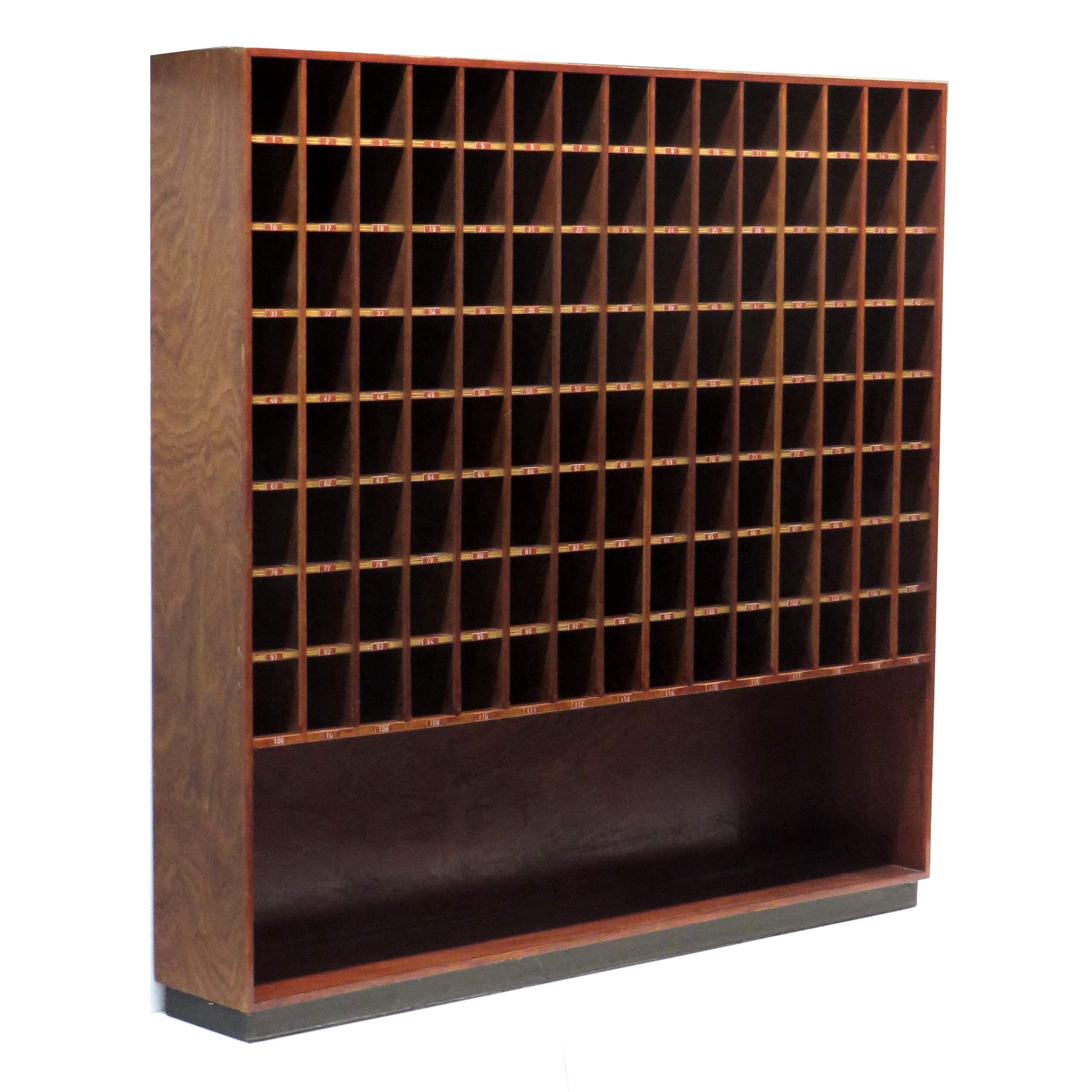 Vintage wine cabinet / shop cabinet with 120 compartments from the 1960s