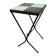 Vintage side table/plant table in mint blue and black ceramic