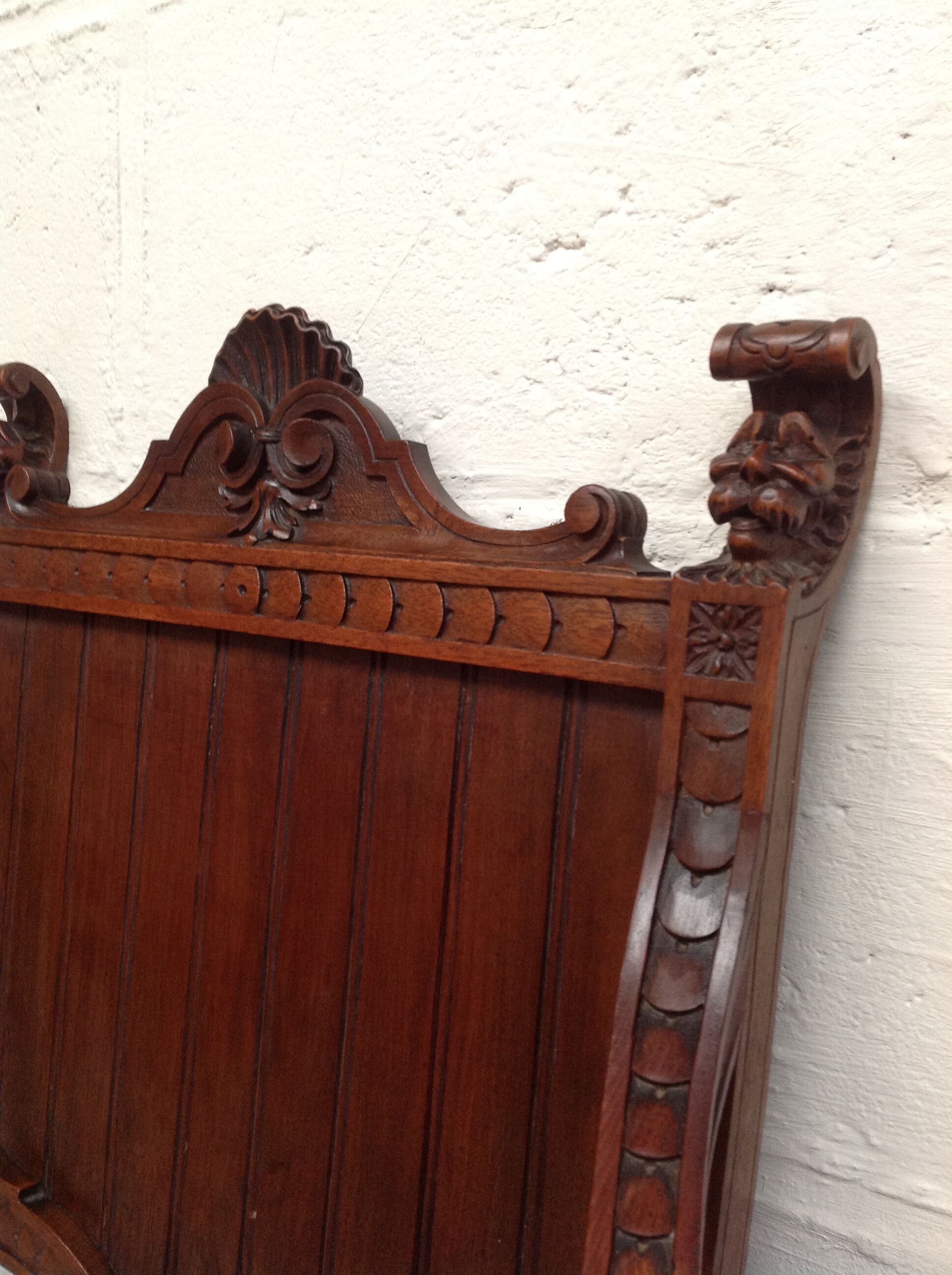 Pair of antique armchairs curules called Dagobert in carved wood