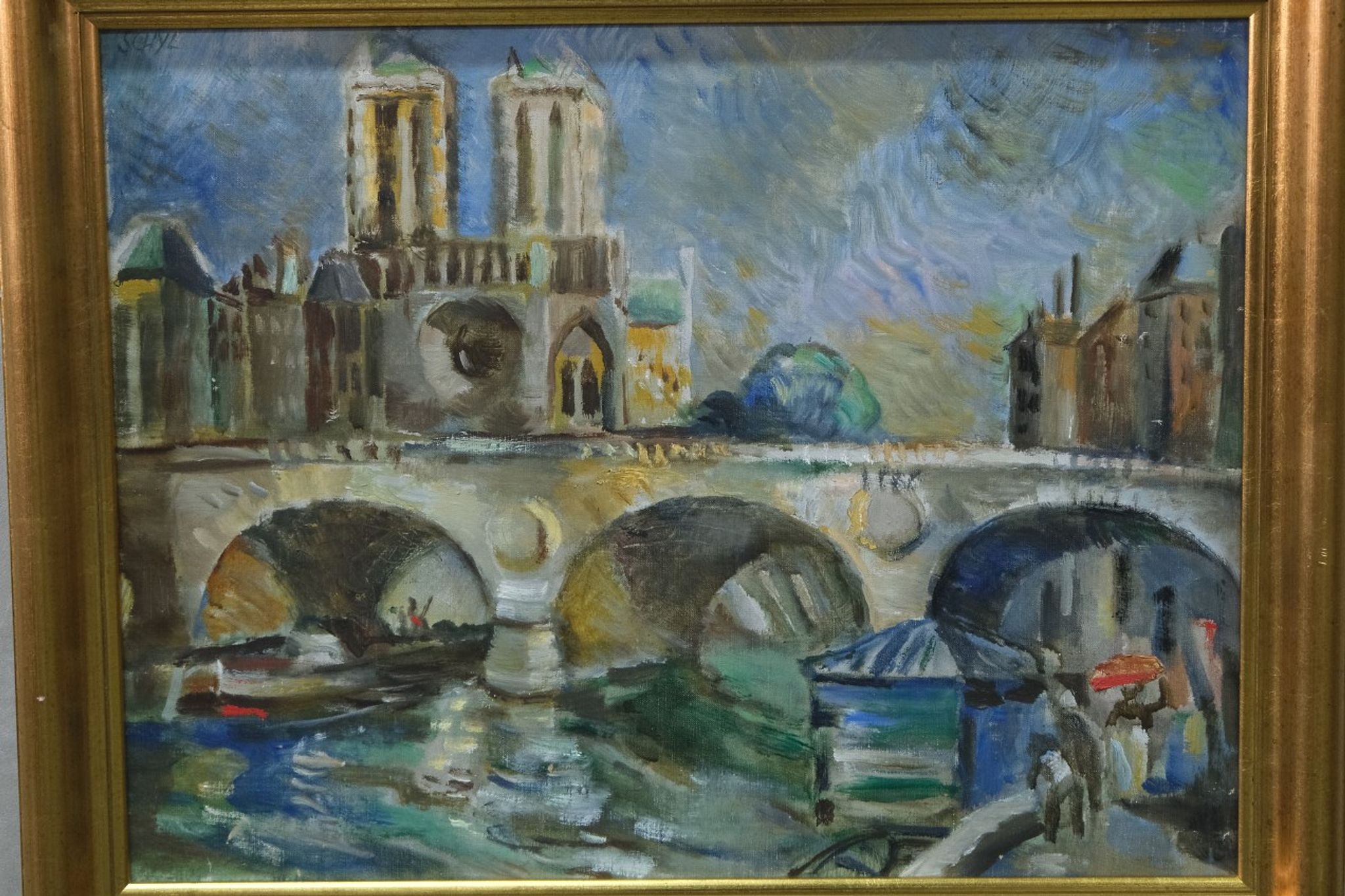 Jules Schyl (1893-1977), Swedish Modern Painting, 1960s, Oil on Canvas, Framed