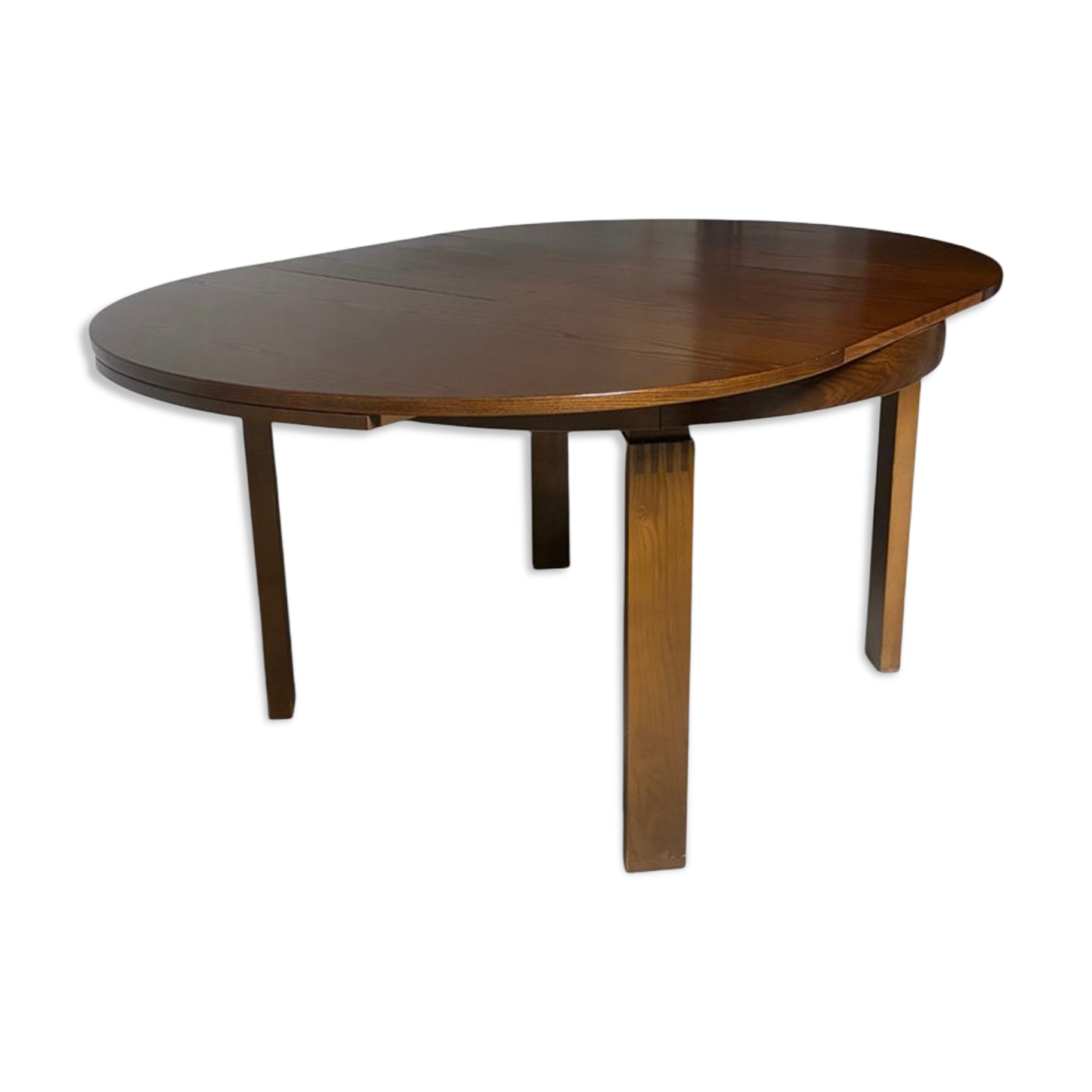 Brutalist extendable round table, 1960s