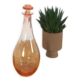 Pink glass carafe vintage