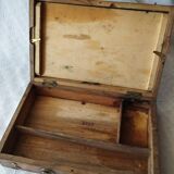 Old paint box wooden box with brass handle