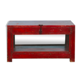 Coffre vitré teck rouge